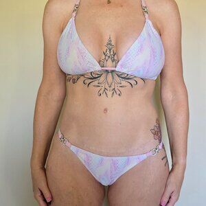 Iridescent Snakeskin Bikini Swimsuit "Hustler"